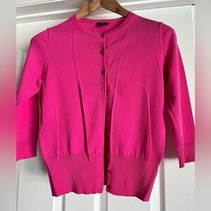 Ann Taylor cropped cardigan. Hot pink.